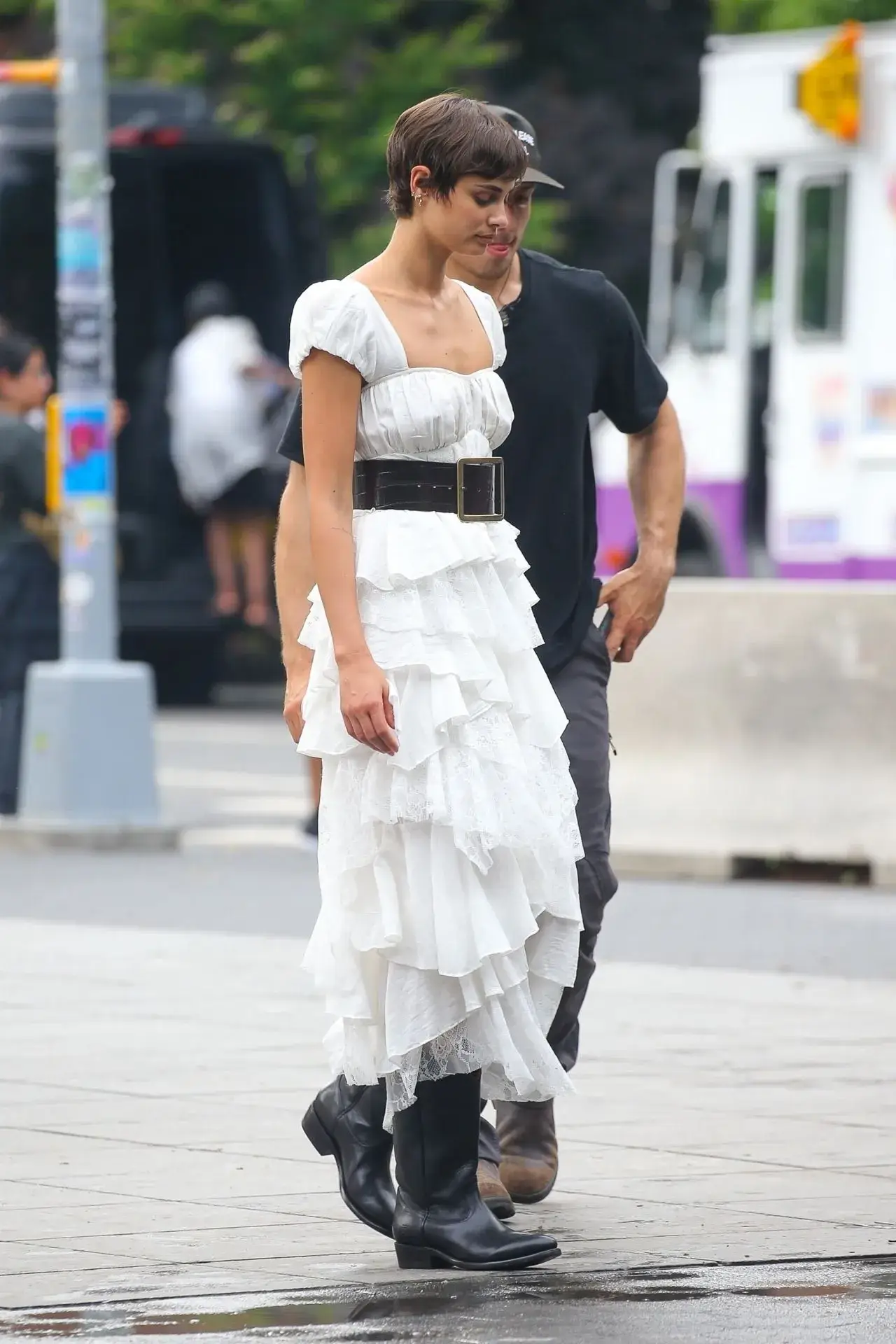 Taylor Hill Shooting a Video in Washington Square Park in New York City